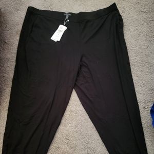 Eileen Fisher Slim Ankle Slouchy Black Pants plus size 3x pull on